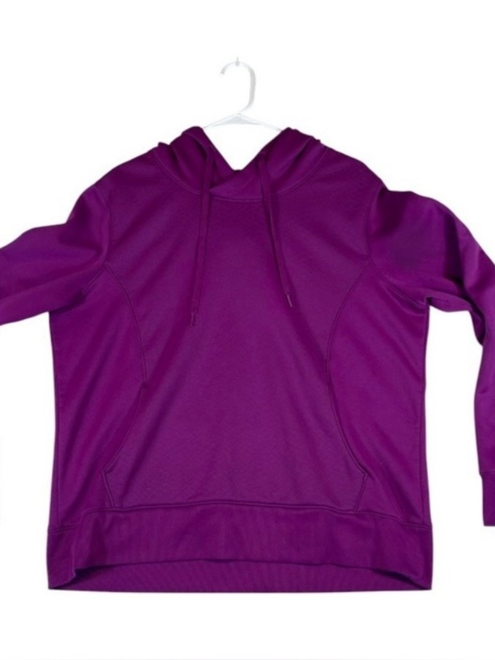 Under Armour Coldgear Hoodie Women XL Purple Fleece Lined Kangaroo Pocket Winter